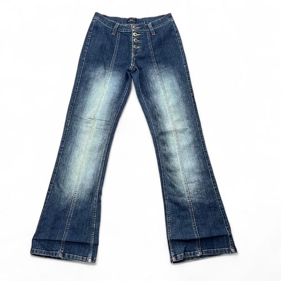 Y2K Grunge Low Rise Faded Flare Jeans - Picture 2 of 6